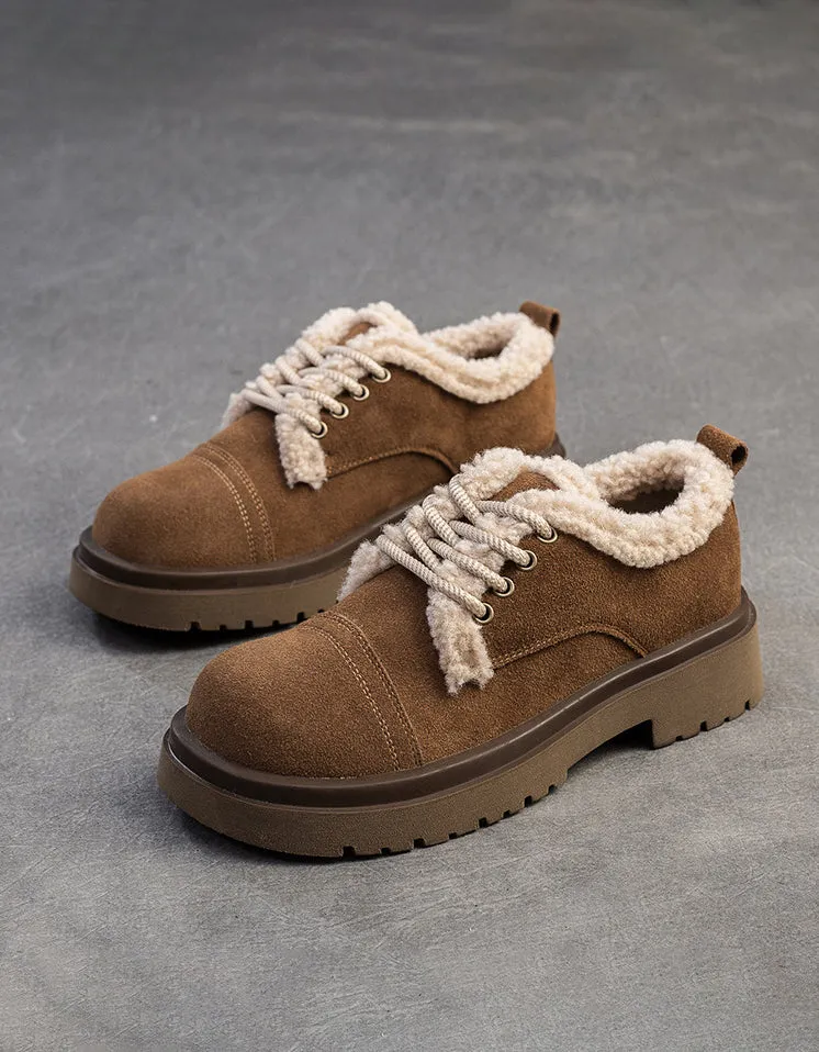 Comfortable Winter Suede Shoes with Fur