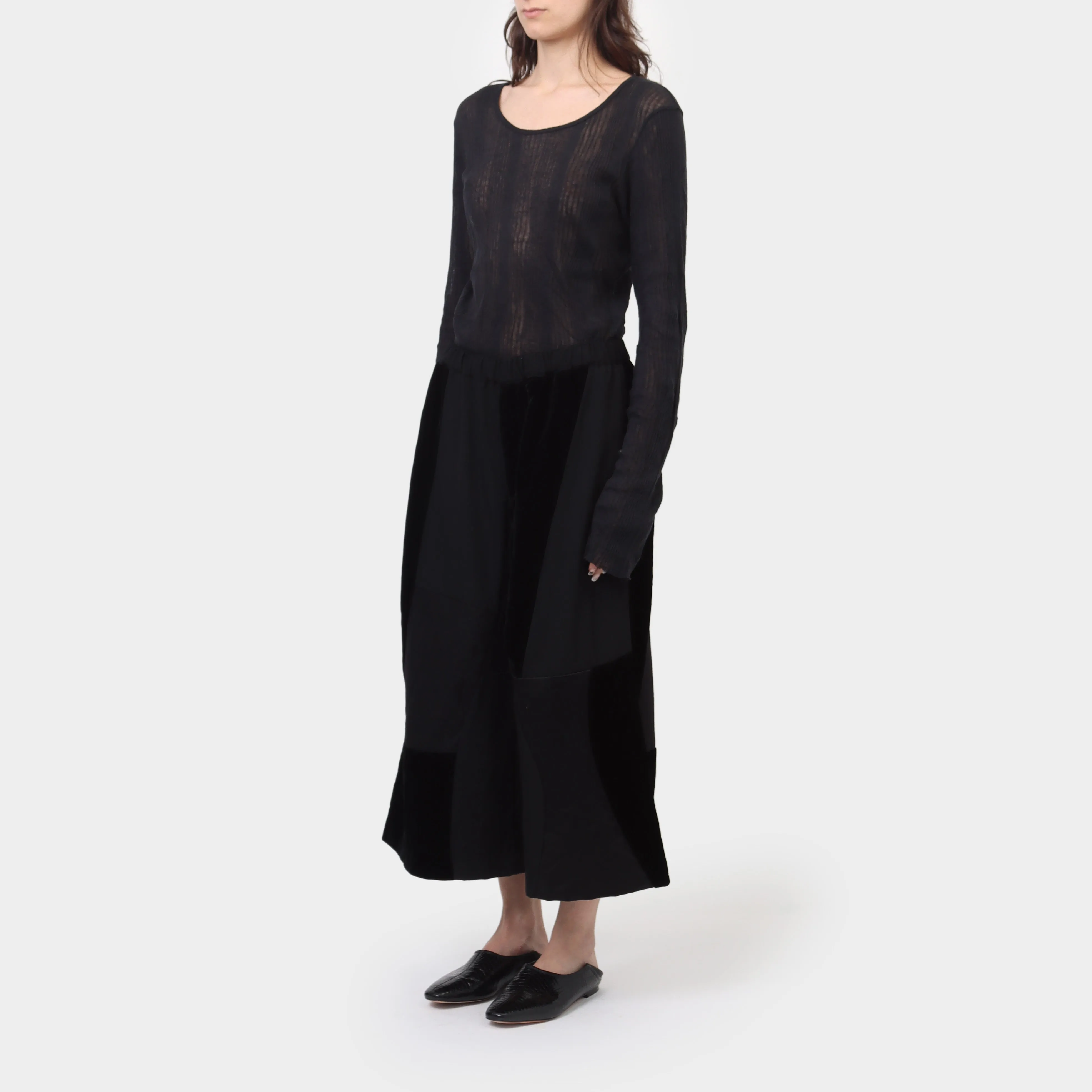 Comme des Garçons BLACK Wide Leg Patchwork Trousers