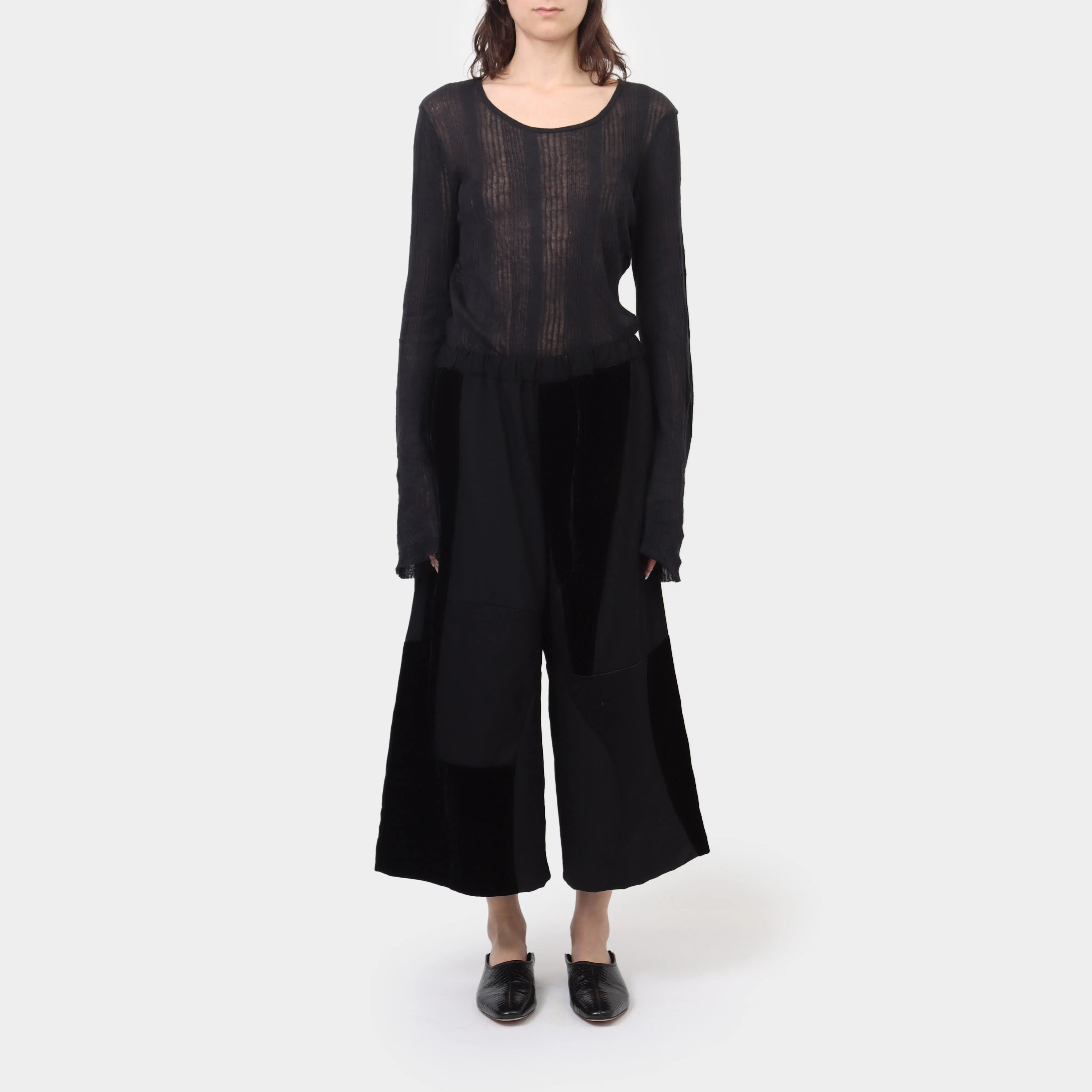 Comme des Garçons BLACK Wide Leg Patchwork Trousers