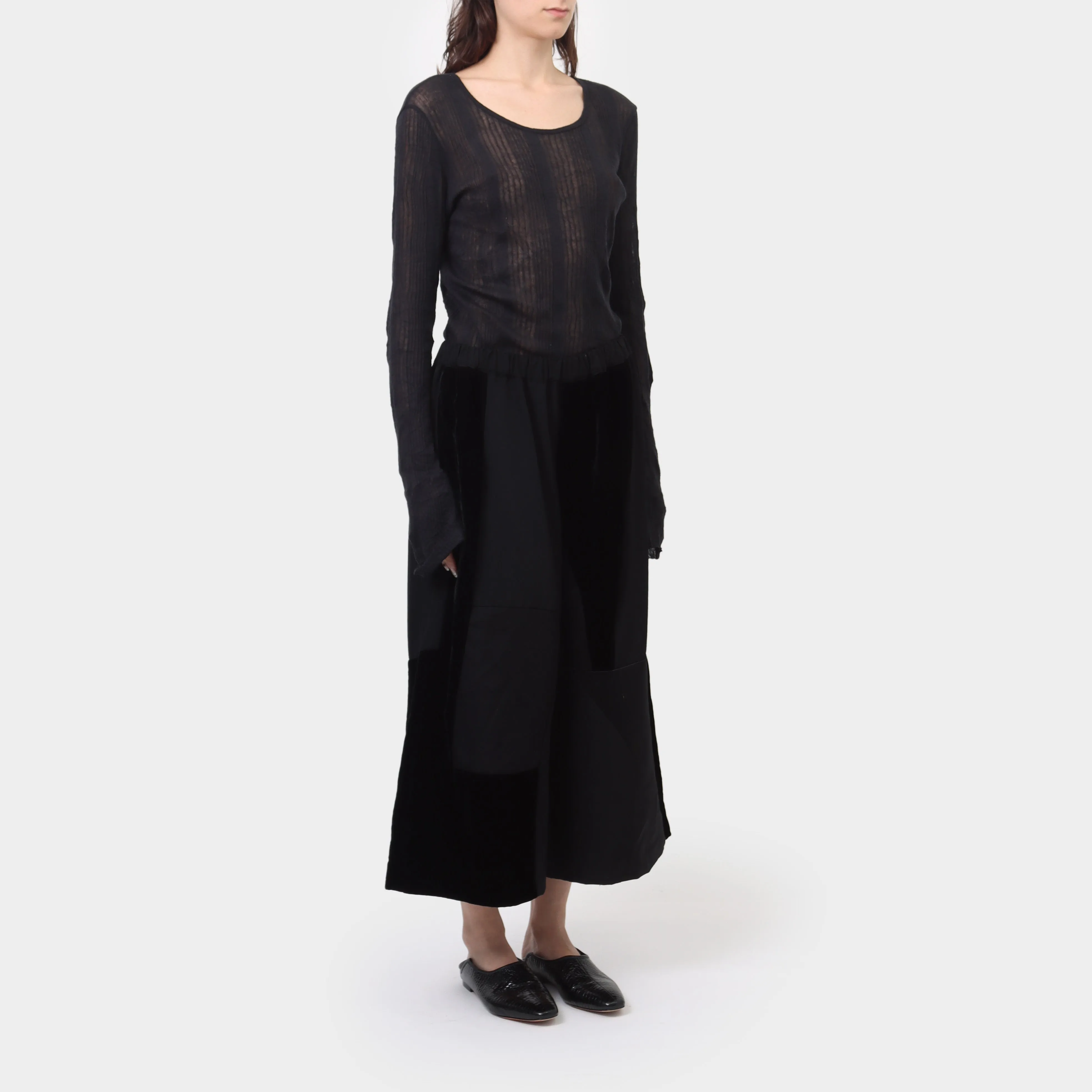 Comme des Garçons BLACK Wide Leg Patchwork Trousers