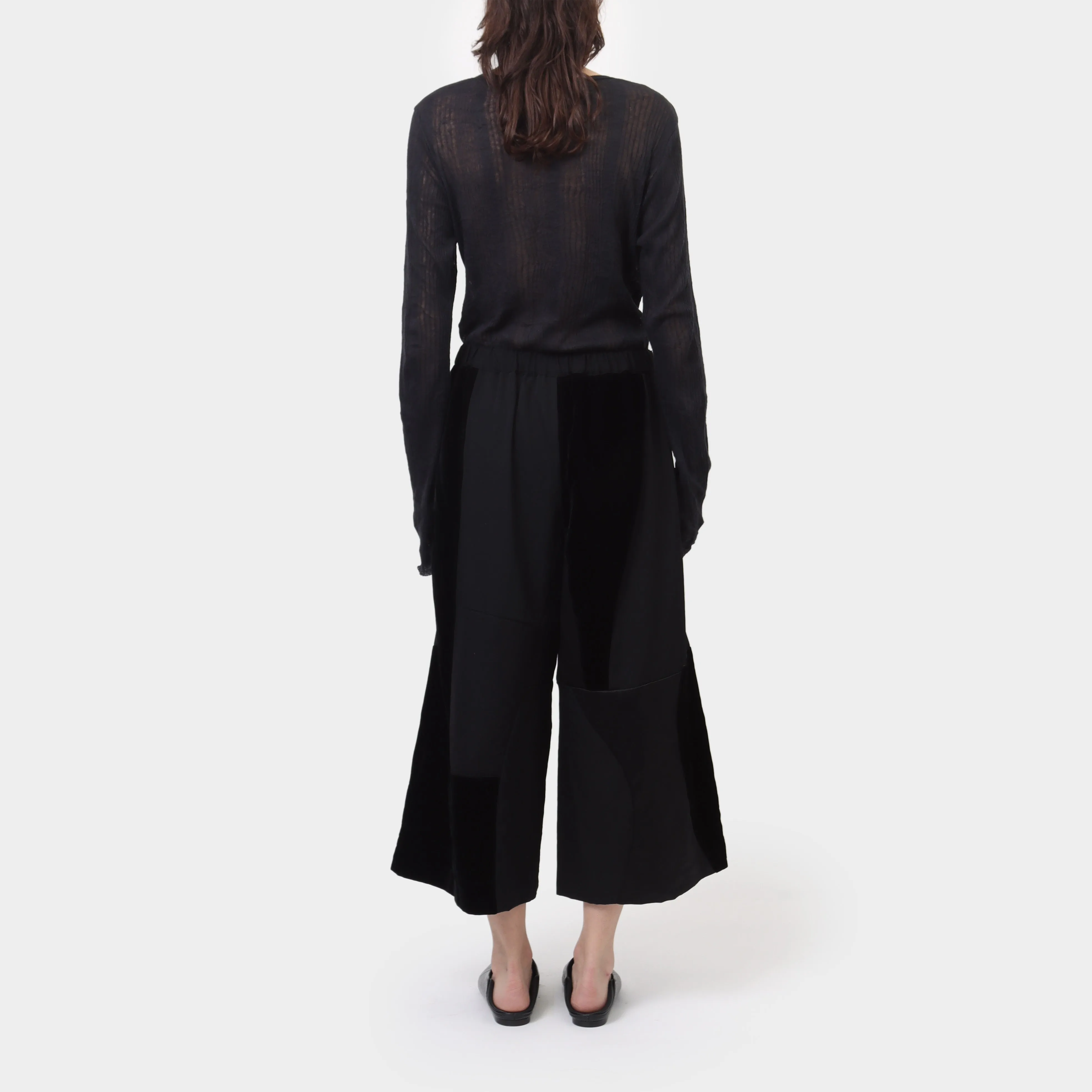 Comme des Garçons BLACK Wide Leg Patchwork Trousers