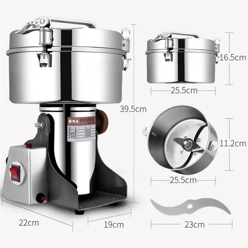 Commercial Stainless Steel Powder Grinder Spice Grinder Grain Crusher