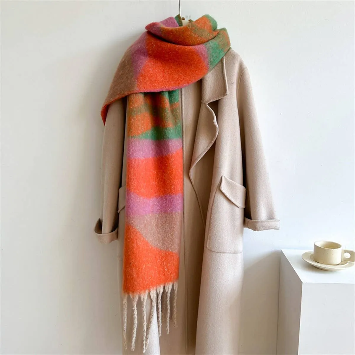 Contrast Scarf - Khaki