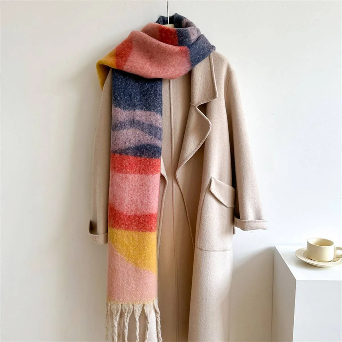 Contrast Scarf - Khaki