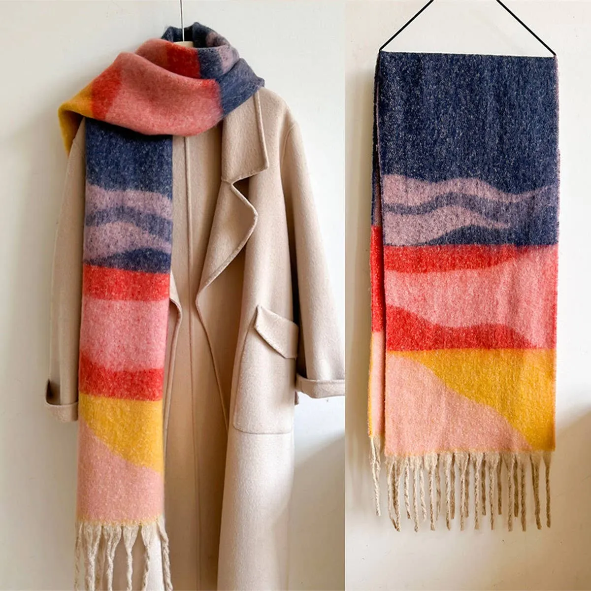 Contrast Scarf - Khaki