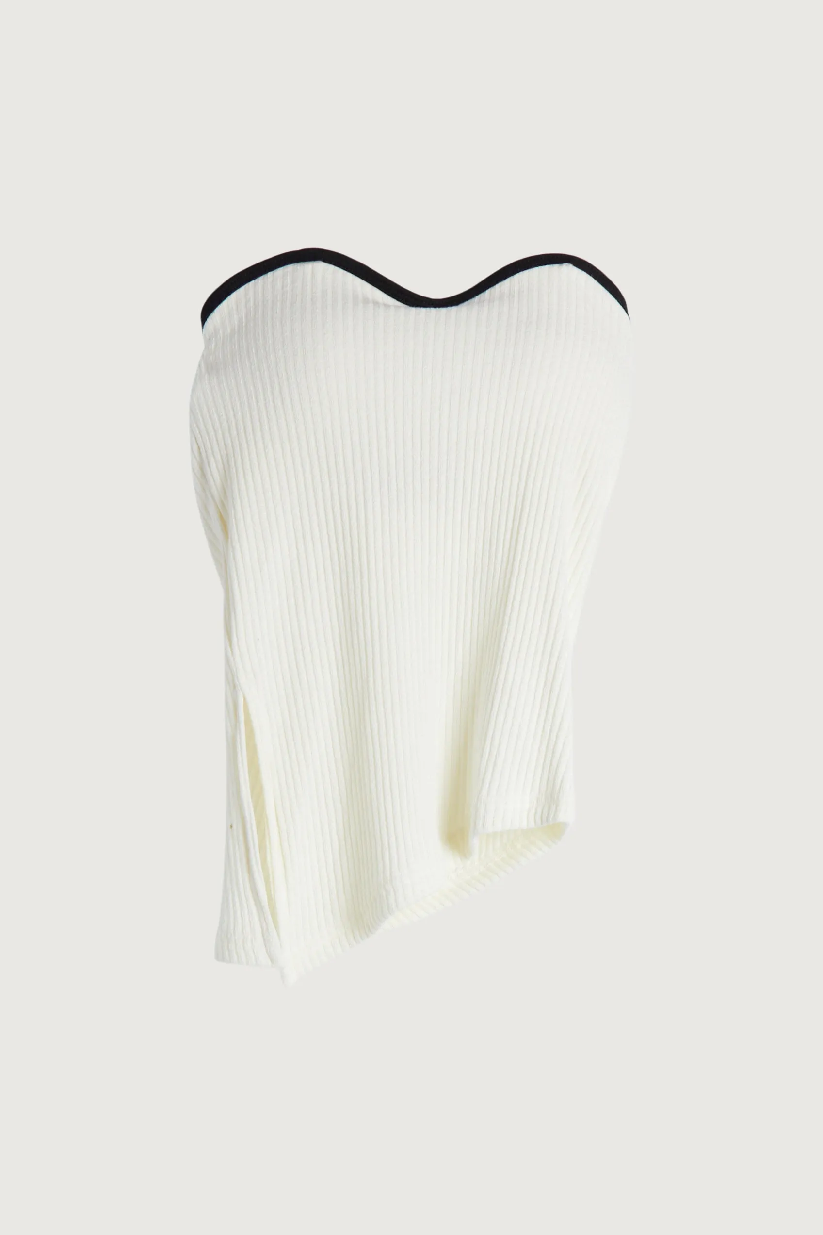 CONTRAST TRIM ASYMMETRICAL TUBE TOP