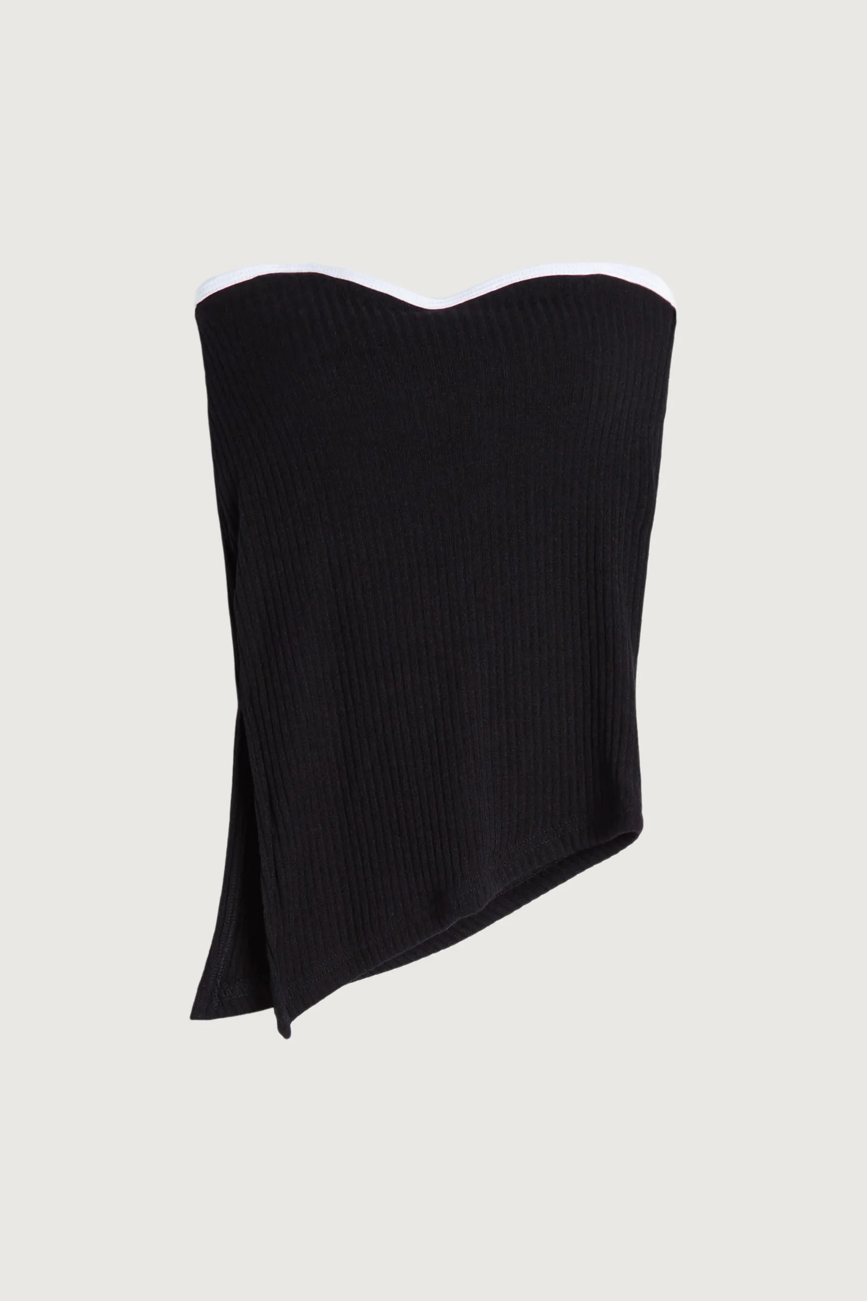 CONTRAST TRIM ASYMMETRICAL TUBE TOP