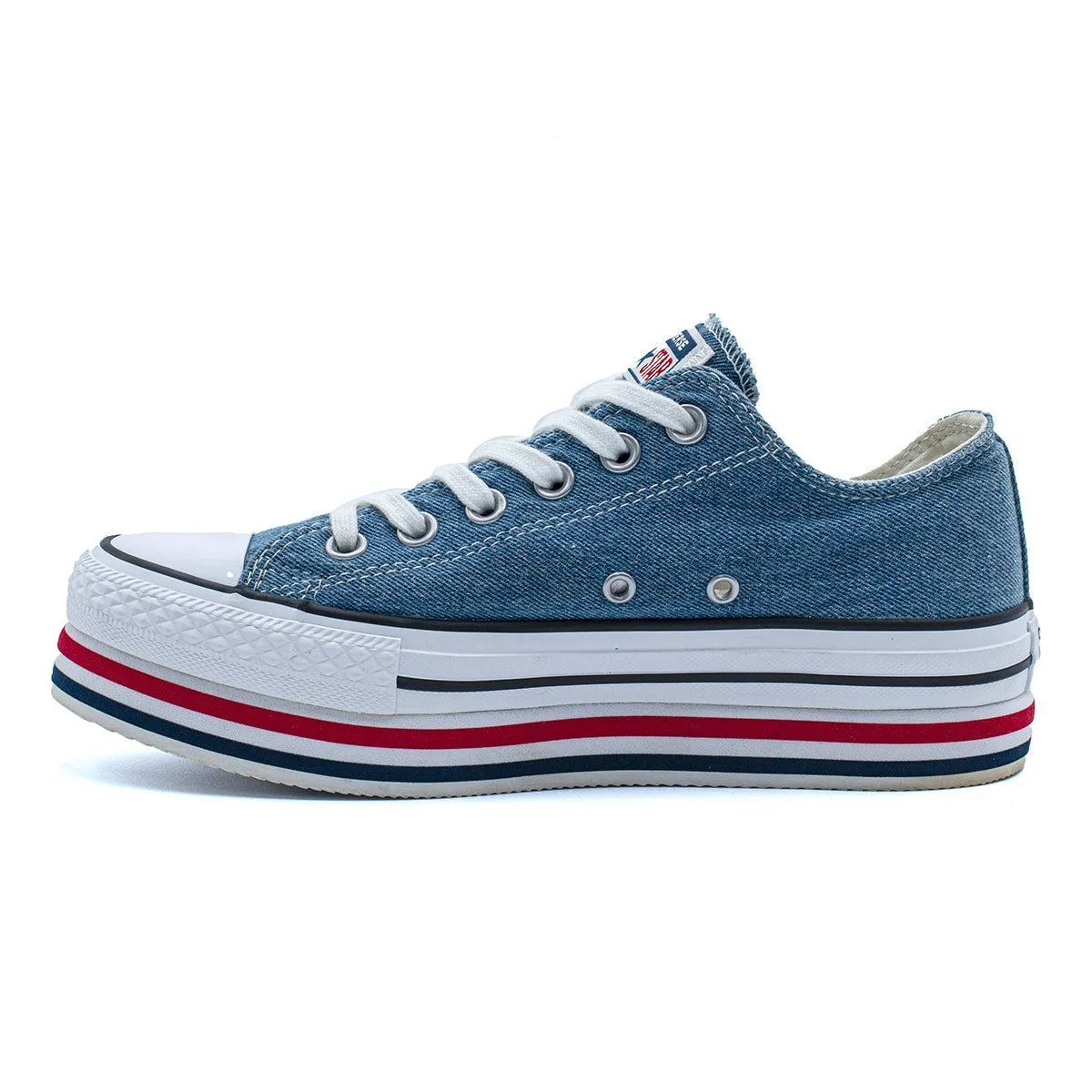 Converse Chuck Taylor Layer Ox Low-Top Sneakers Denim Blue Colour For Women