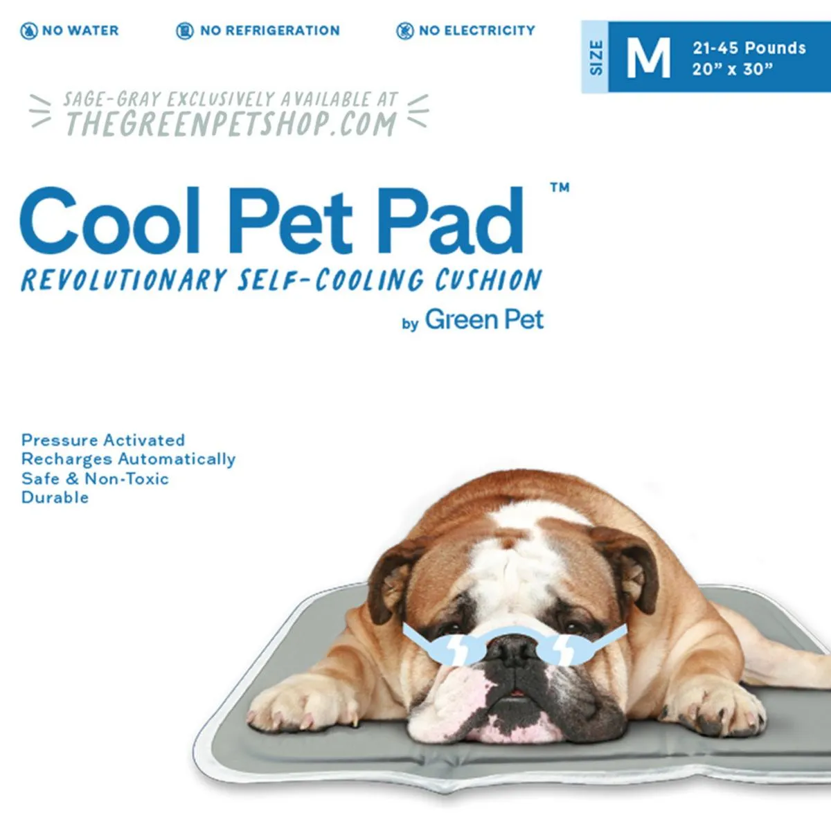 Cool Care Technologies Cool Pet Pad - Medium/Sage Gray