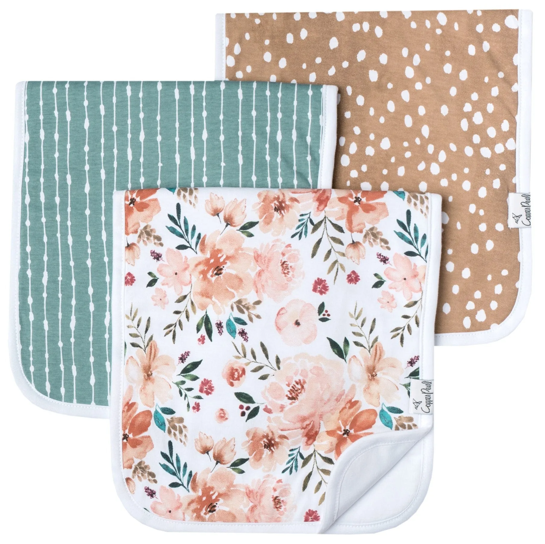 Copper Pearl Autumn Premium Burp Cloth Set