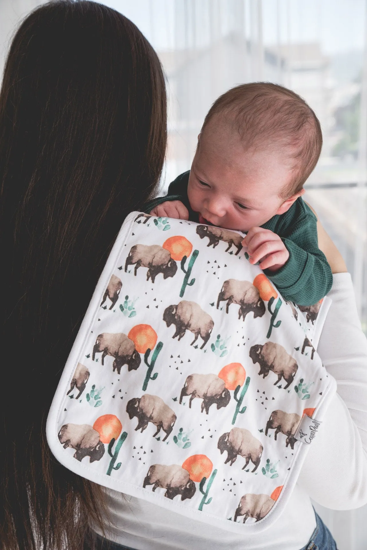 Copper Pearl Bison Premium Burp Cloth Set