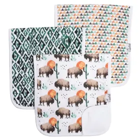 Copper Pearl Bison Premium Burp Cloth Set