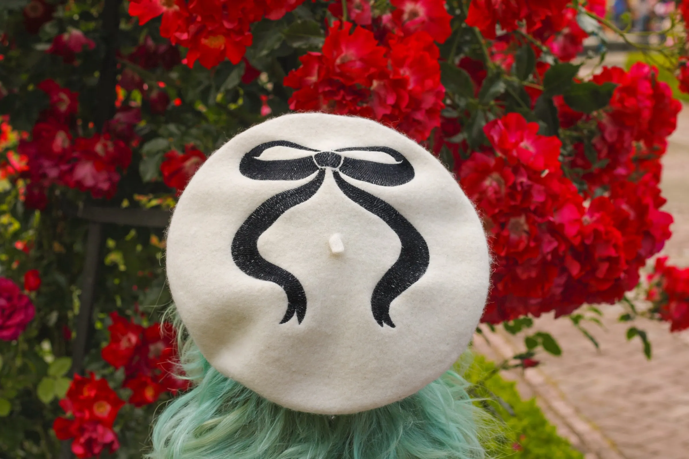 Coquette Ribbon Embroidered Beret!