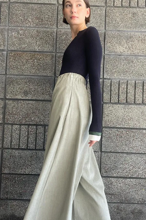 Corduroy Gaucho Pants in Silver