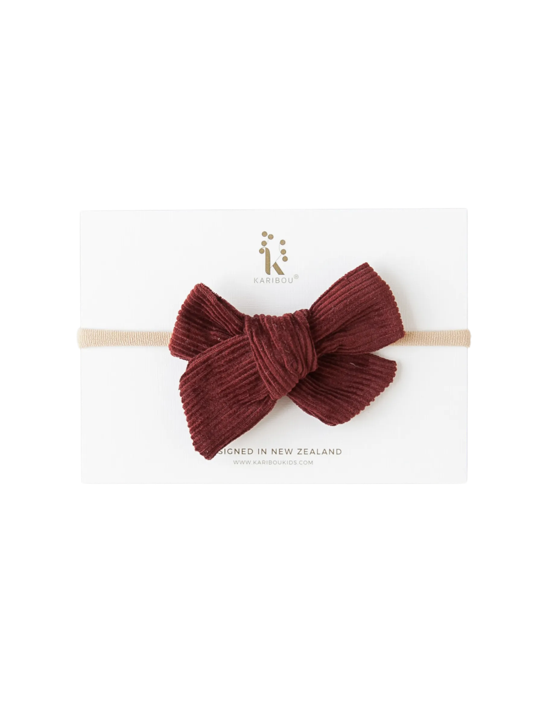 Corduroy Pinwheel Bow - Garnet