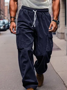 Corduroy Straight Leg Cargo Pants (Live Only)