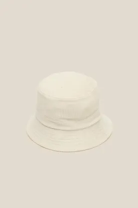 Cotton Corduroy Bucket Hat - Stone