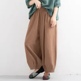 Cotton Linen Loose Wide Leg Pants