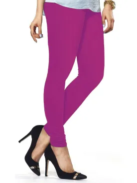 Cotton Lycra Churidar Free Size Pure Purple Leggings