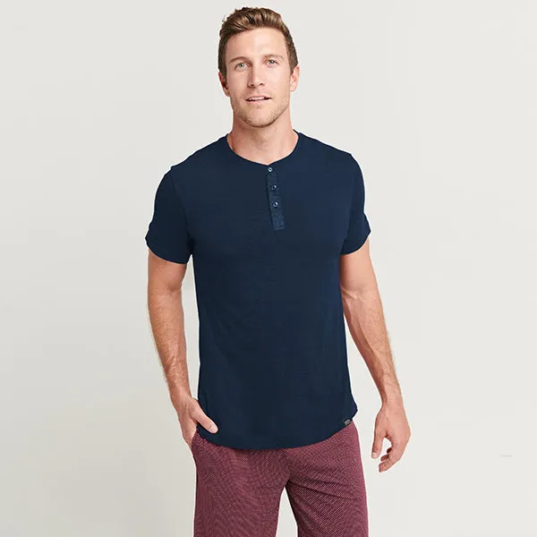 Cotton-Rich Henley Round-Neck Shirt