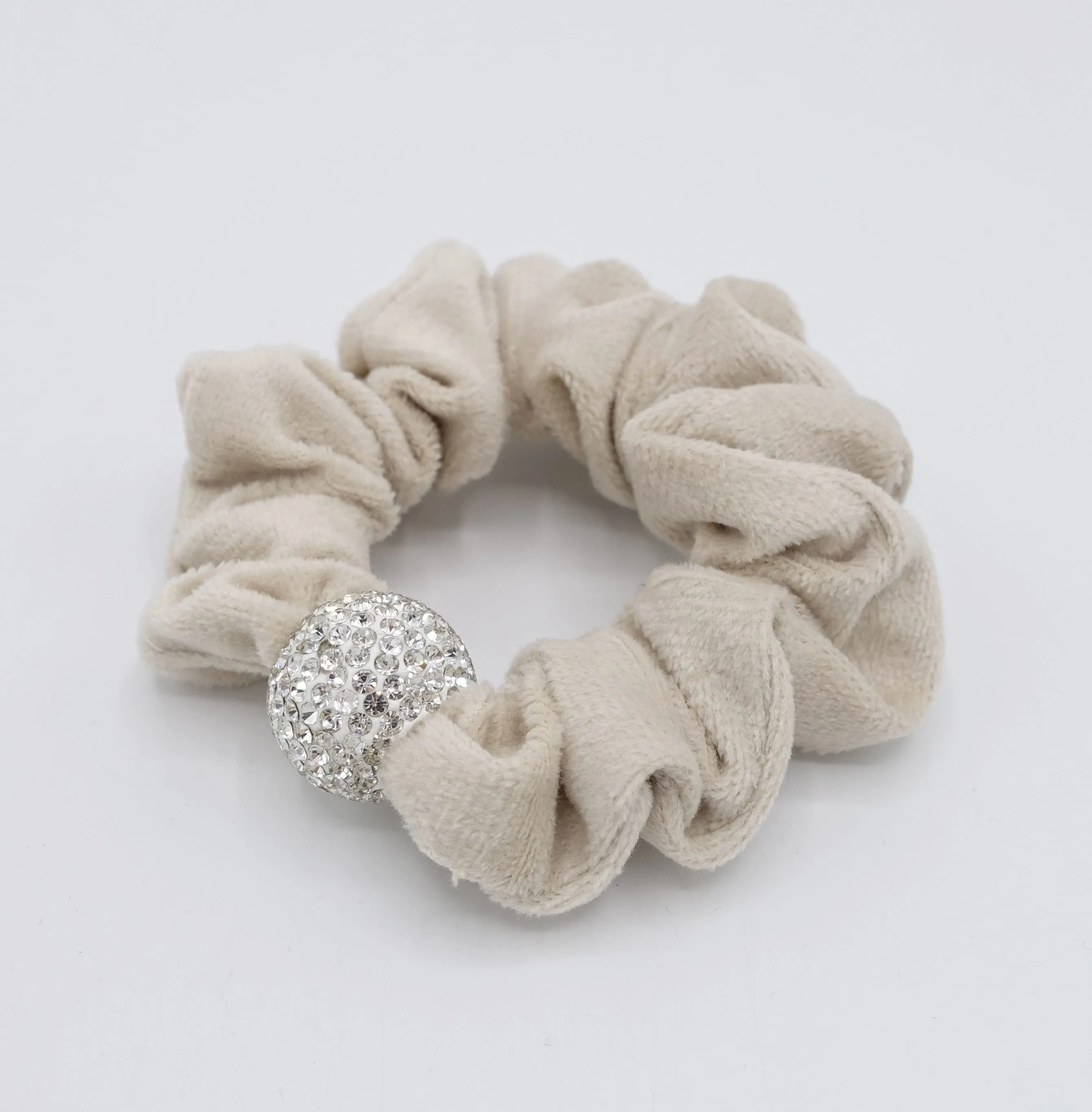 cotton velvet scrunchies, medium scrunchies, velvet rhinestone scrunchies for women