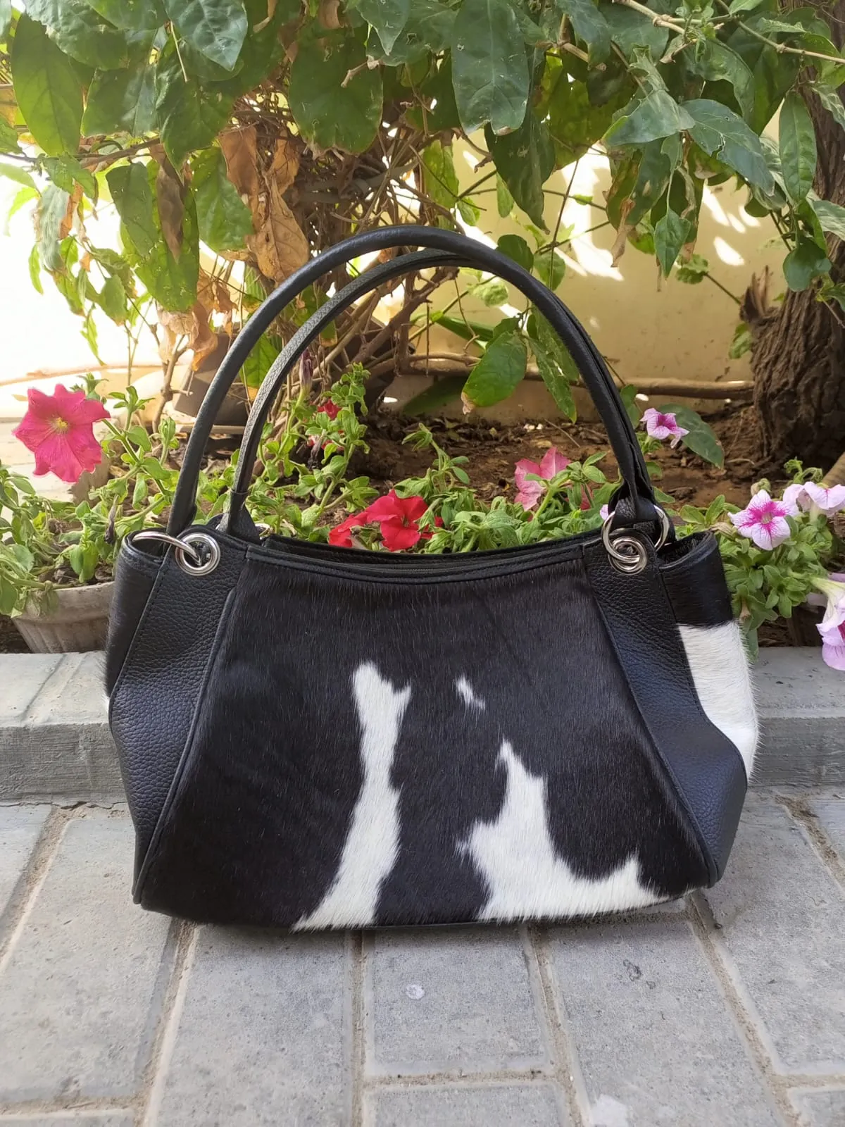 Cowhide Leather Shoulder Bag For Women Top Handle Purse