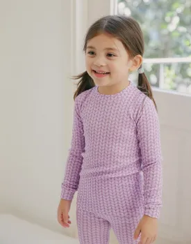 Cozy Knit Light Purple Long Sleeve Pajama