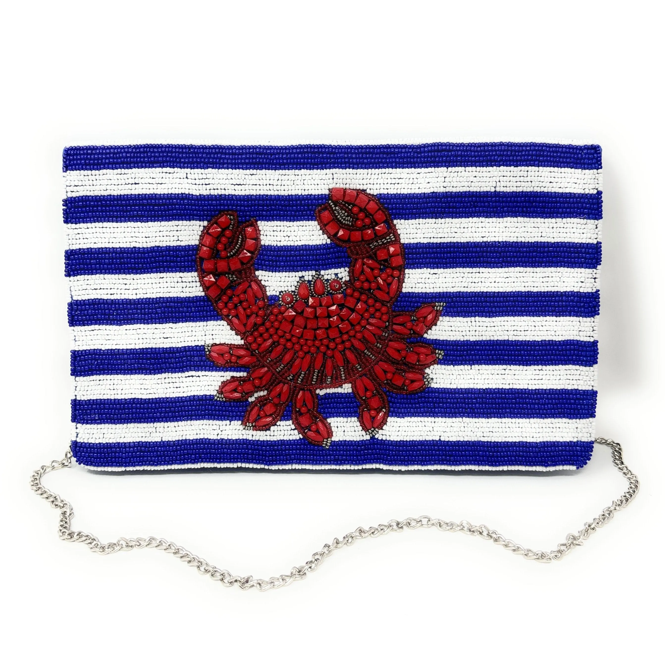 Crab Beaded Clutch Purse