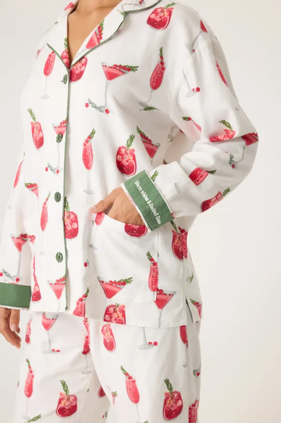 Cranberries & Cocktails Flannel PJ Set