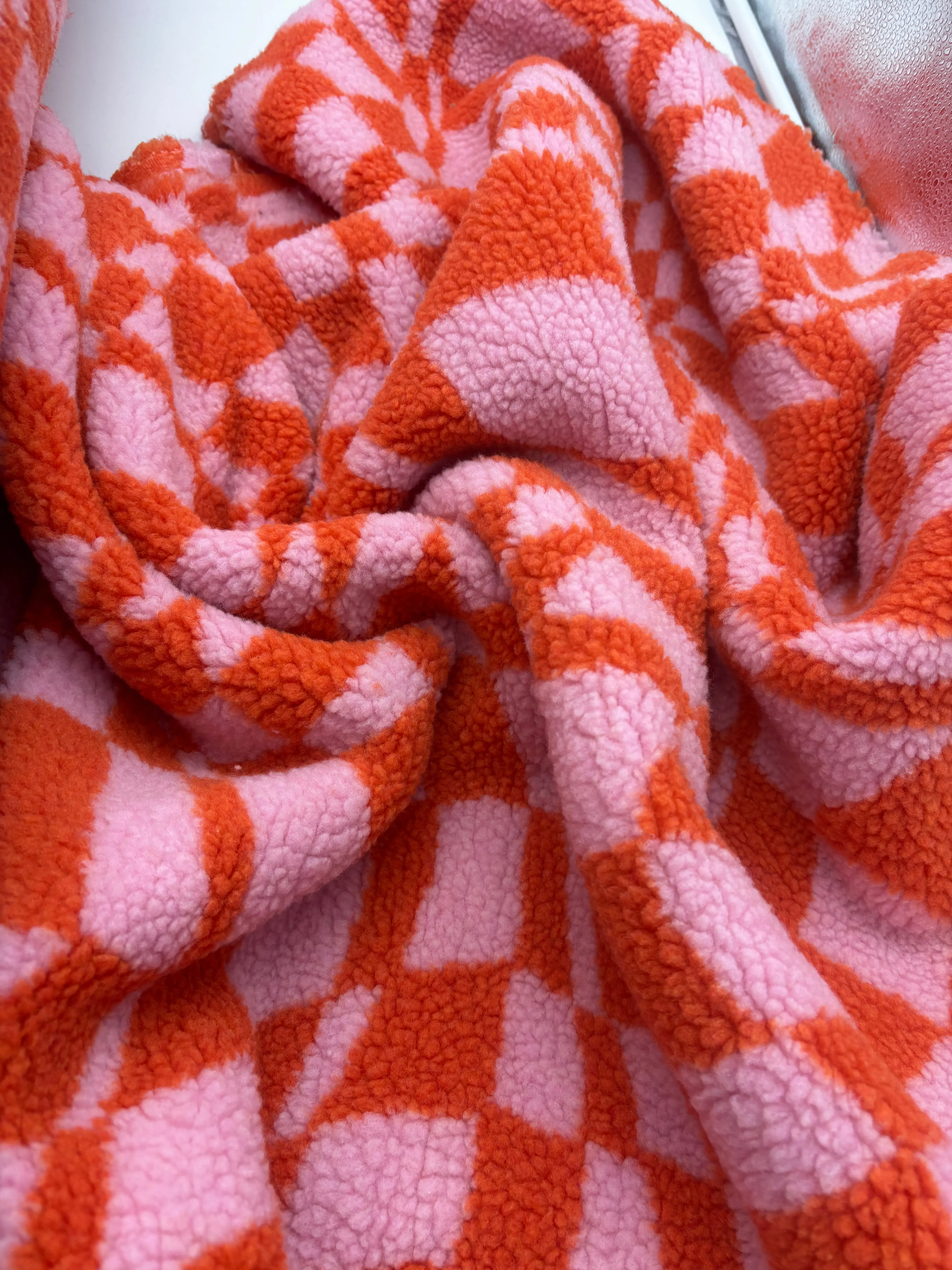 CRAZY FLEECE  - Pink and Orange