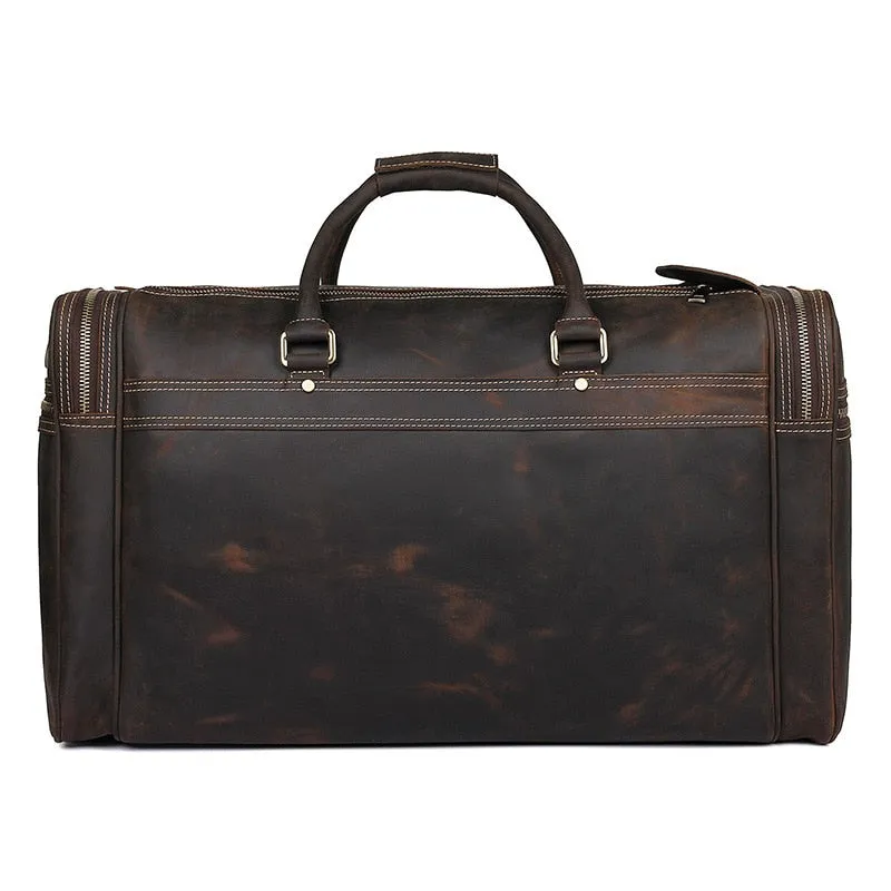 Crazy Horse Men's Conductor Distressed Hide Duffel Bag