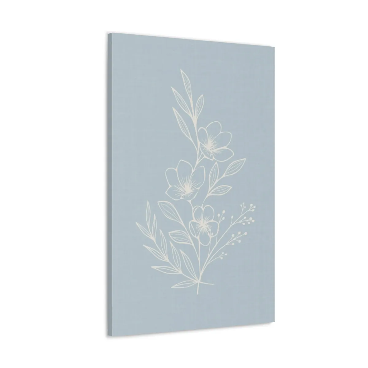 Cream and Blue Floral Wall Art