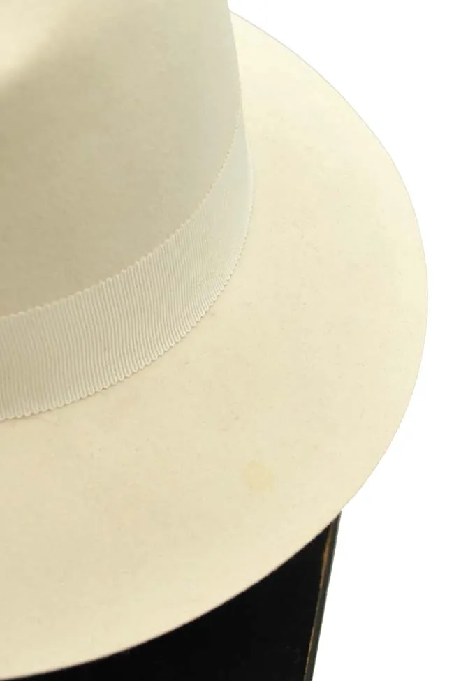 Cream Fedora Borsalino Hat by Susquehana Hat Company