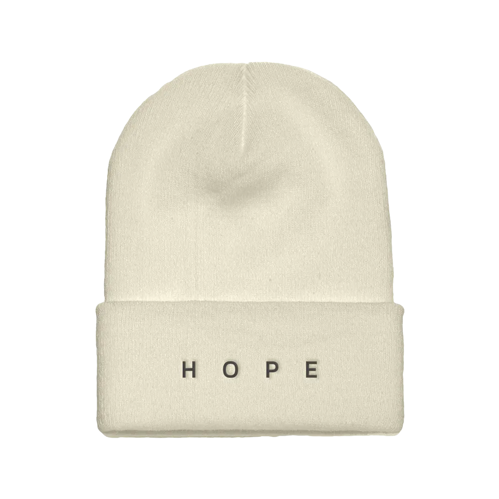 Cream "HOPE" Beanie