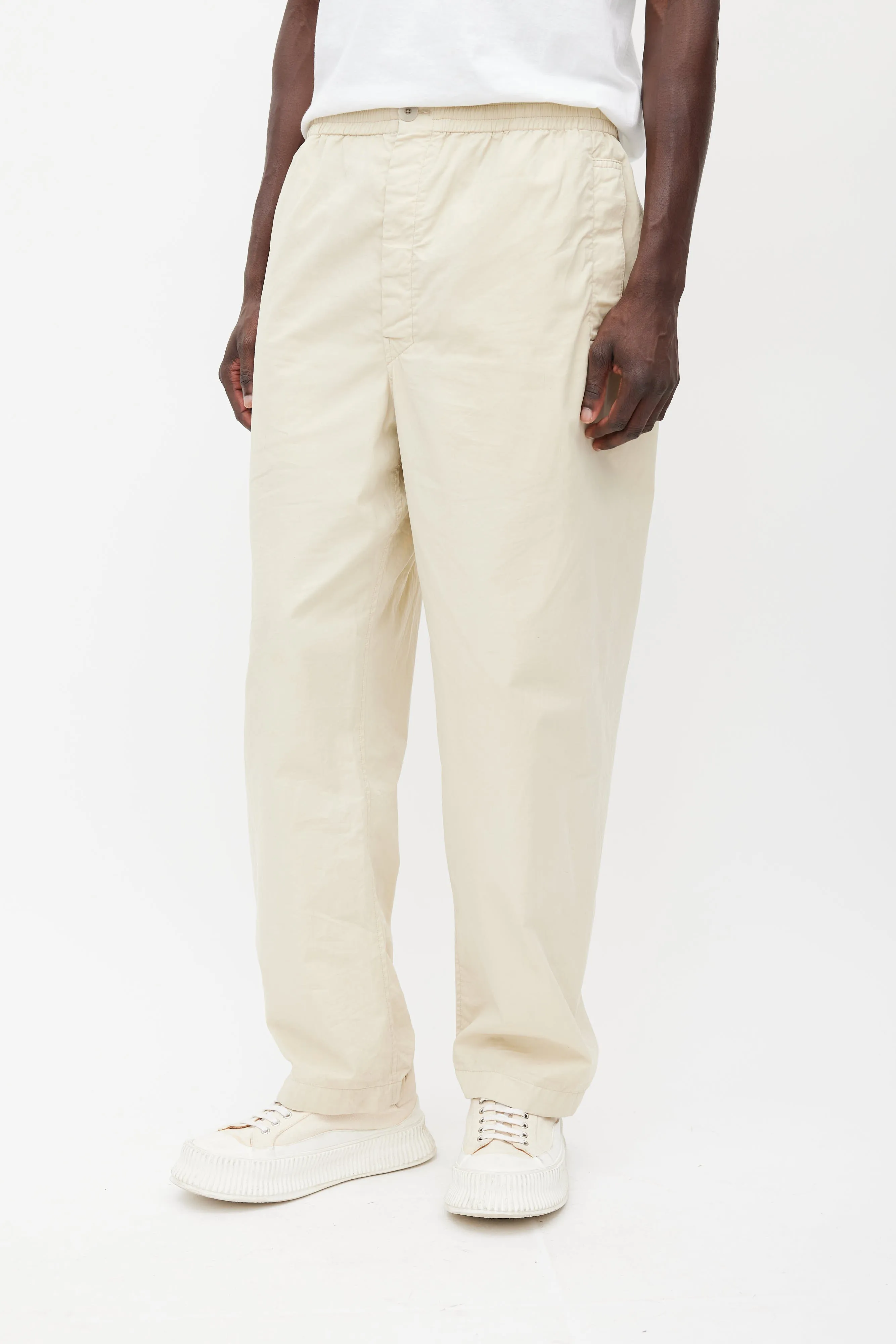 Cream Straight Leg Trouser