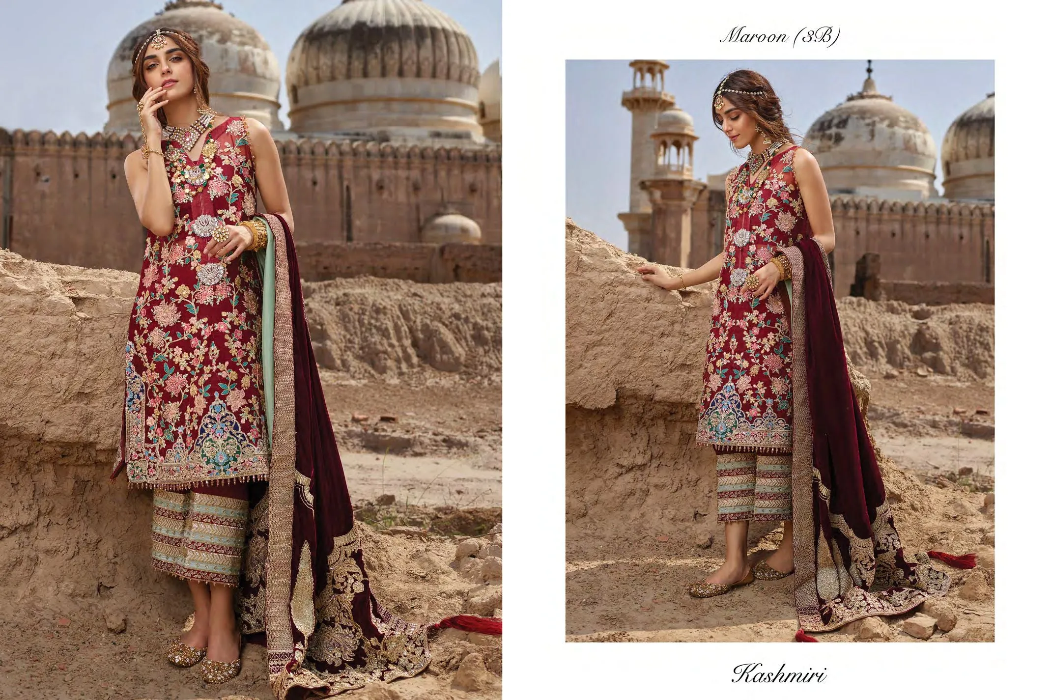 Crimson Luxe by Saira Shakira – Wedding Collection 2019 – D3-B Kashmiri - Maroon