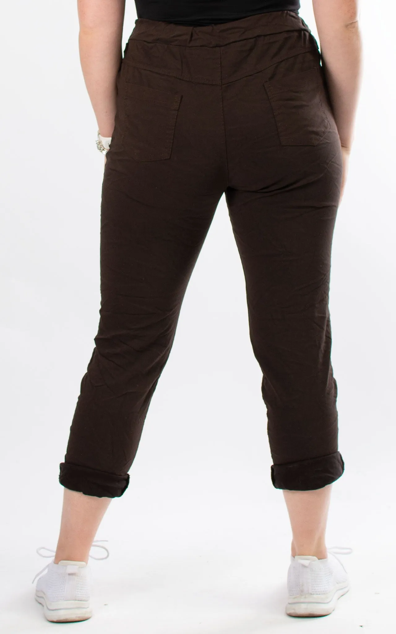 Crinkle Magic Joggers | Chocolate Brown