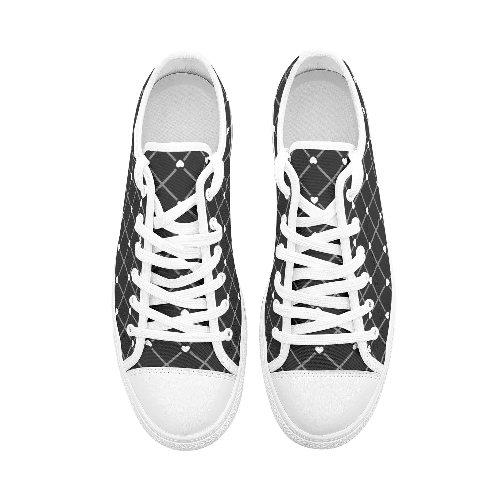 Criss Cross Hearts Unisex Low Top Canvas Shoes