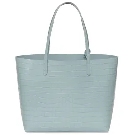 Croc Embossed Large Tote - Light Blue