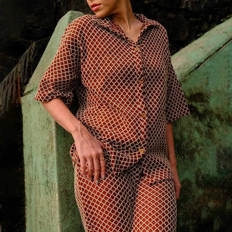 Crochet Co Ord Set for Women | Rust