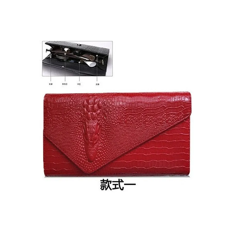 CrocoLuxe 3D Chain Shoulder Bag Clutch