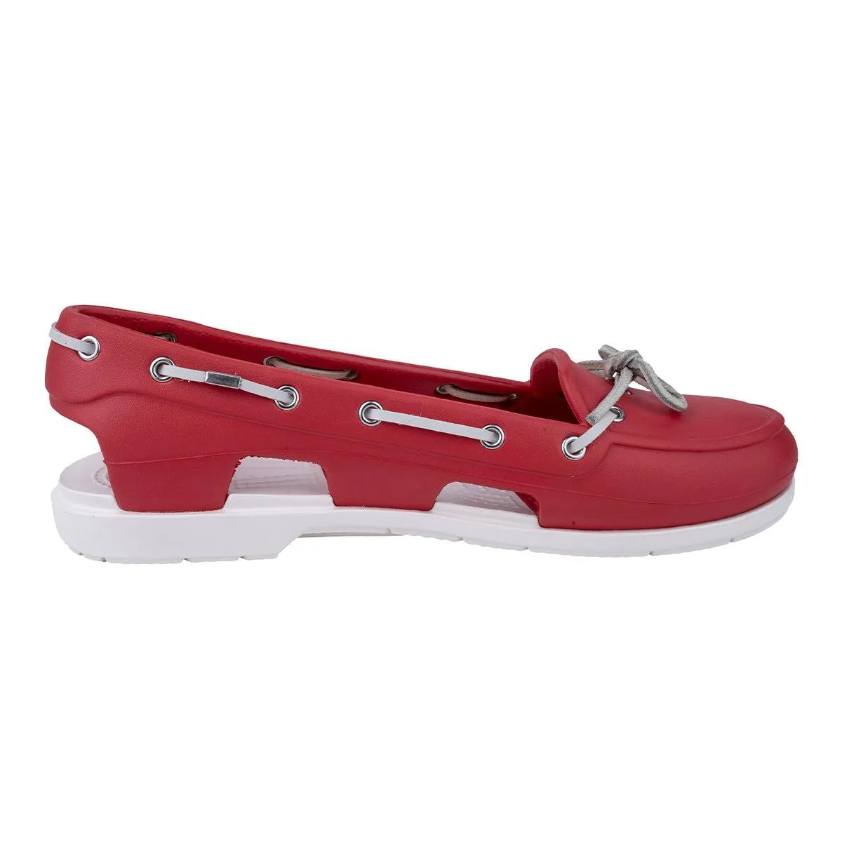 Crocs Beach Line Boat Lace Ups Rubber Red Colour For Women