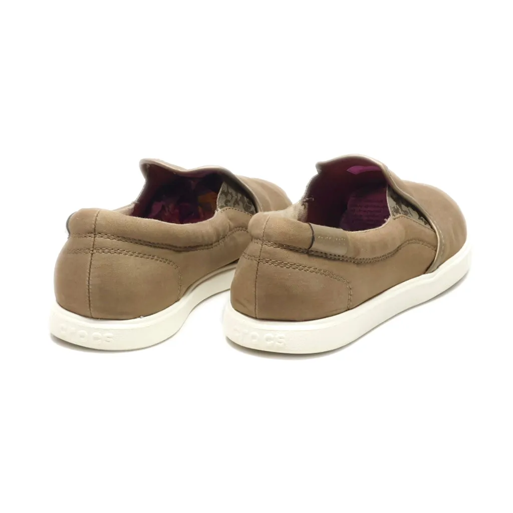 Crocs Citilane Slip-On Low-Top Sneakers Canvas Brown Colour For Women