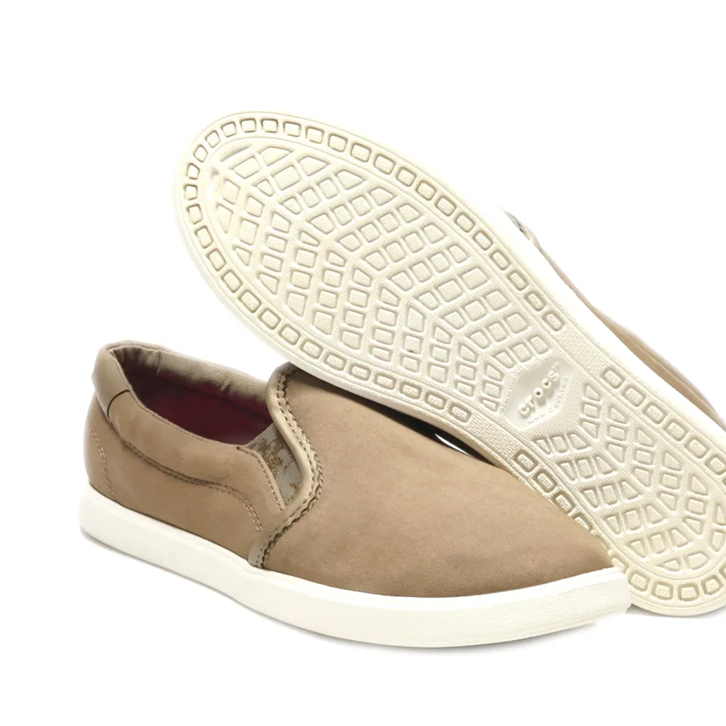 Crocs Citilane Slip-On Low-Top Sneakers Canvas Brown Colour For Women