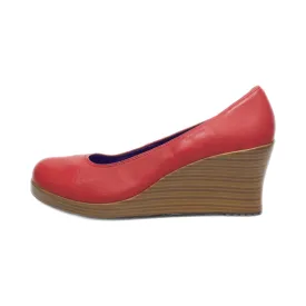 Crocs Wedge Shoes Leather Red Colour For Women