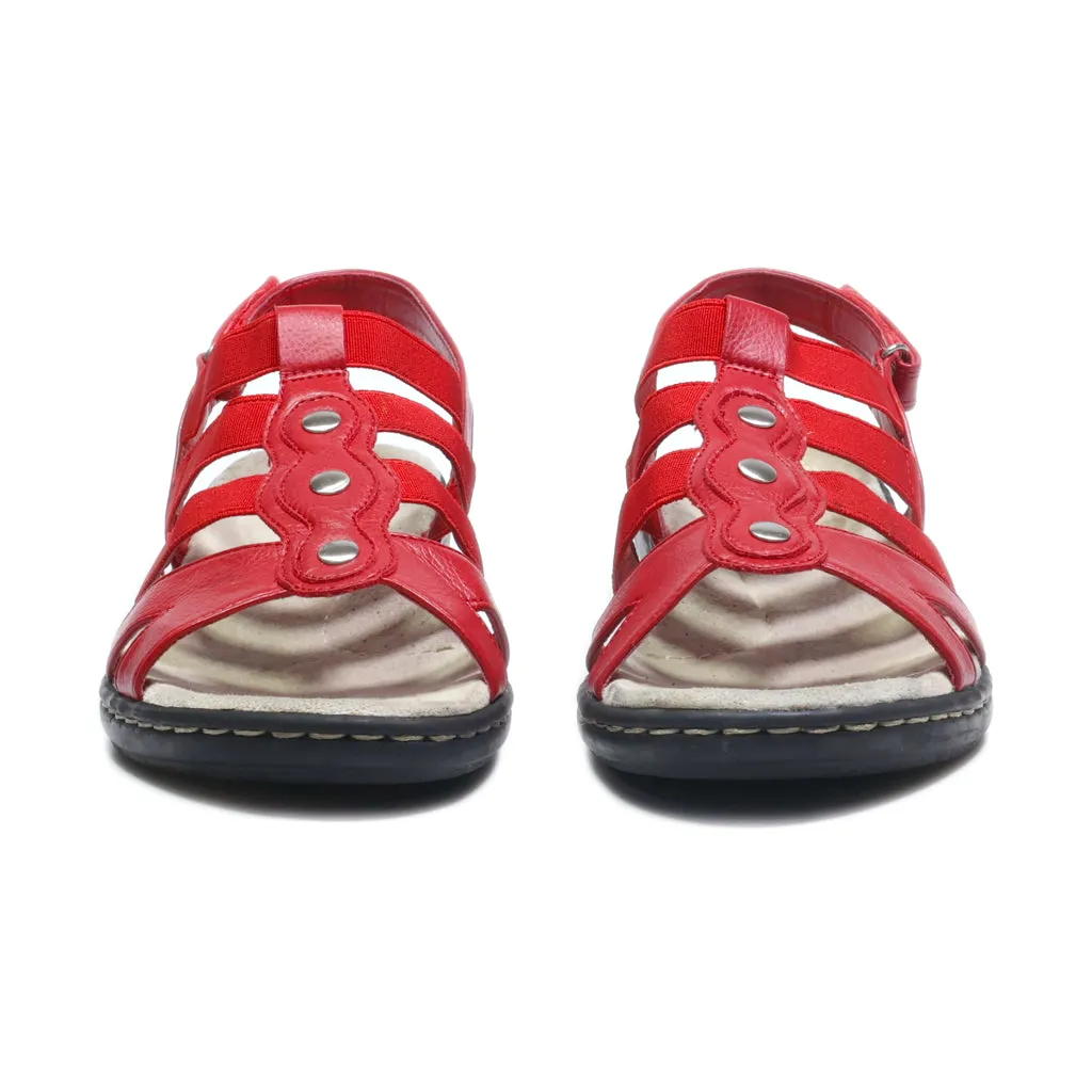 Croft & Barrow Flat Sandals Leather Red Colour For Women