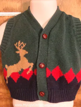 Cropped Child Size Christmas Sweater Vest