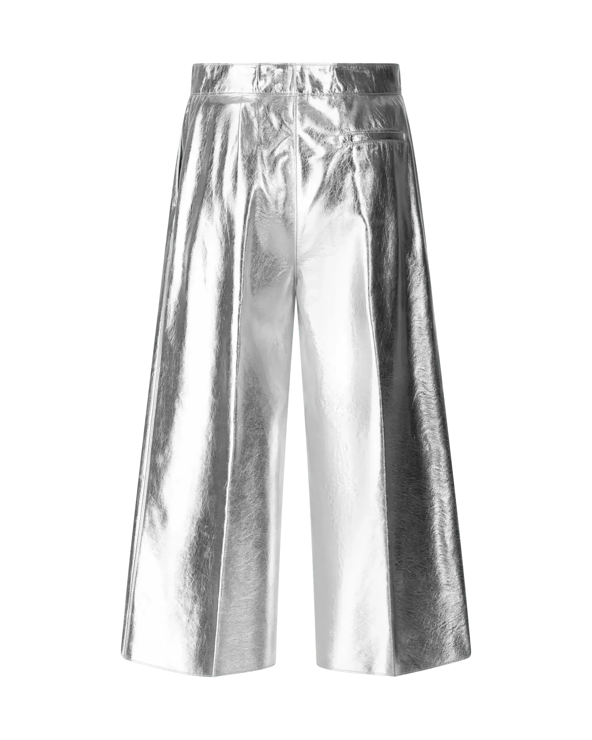 Cropped Metallic Leather Pants