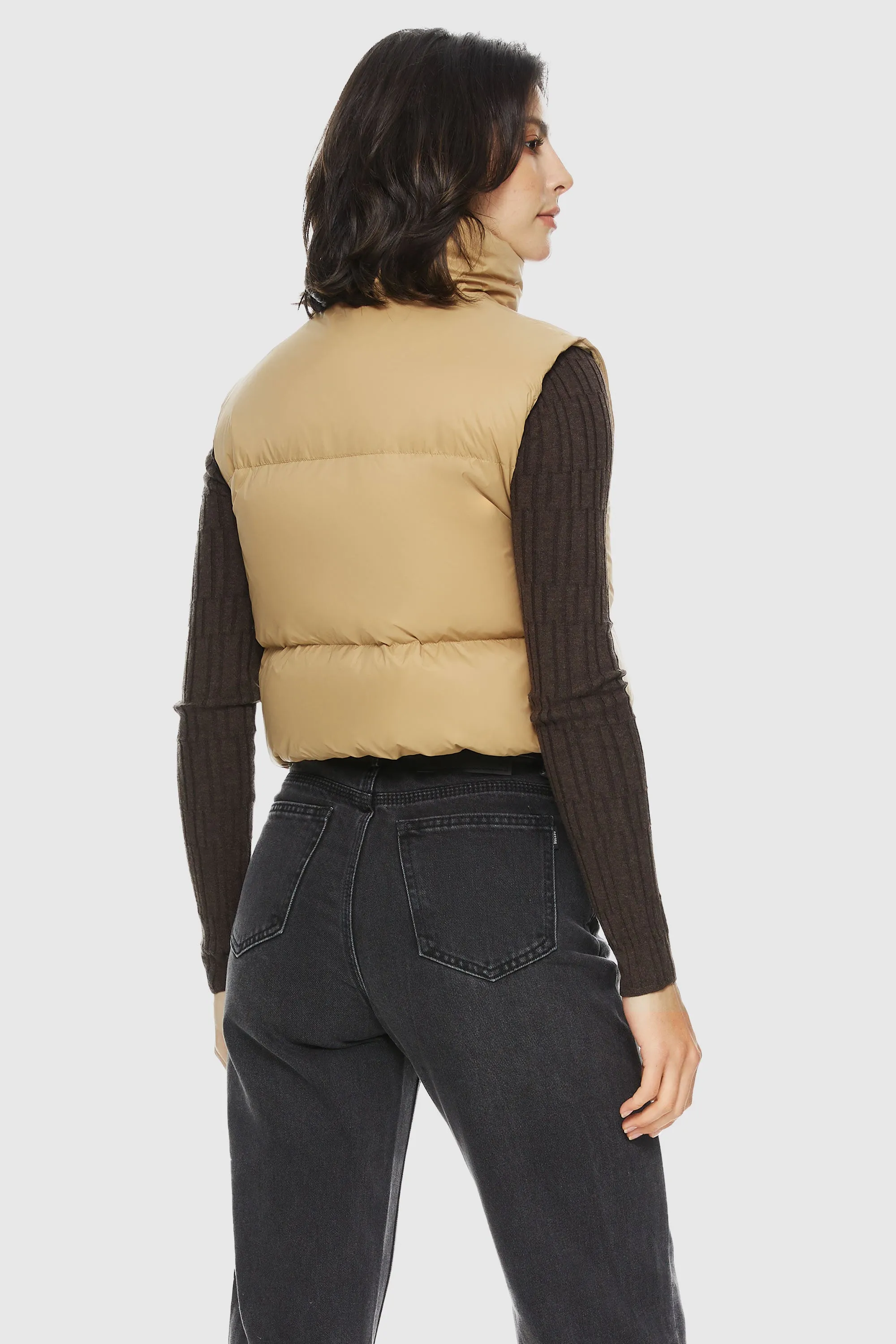 Cropped Puffer Down Vest