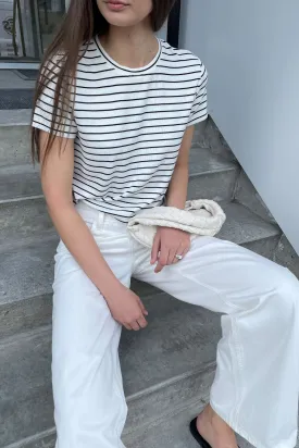 CROPPED STRIPED T-SHIRT